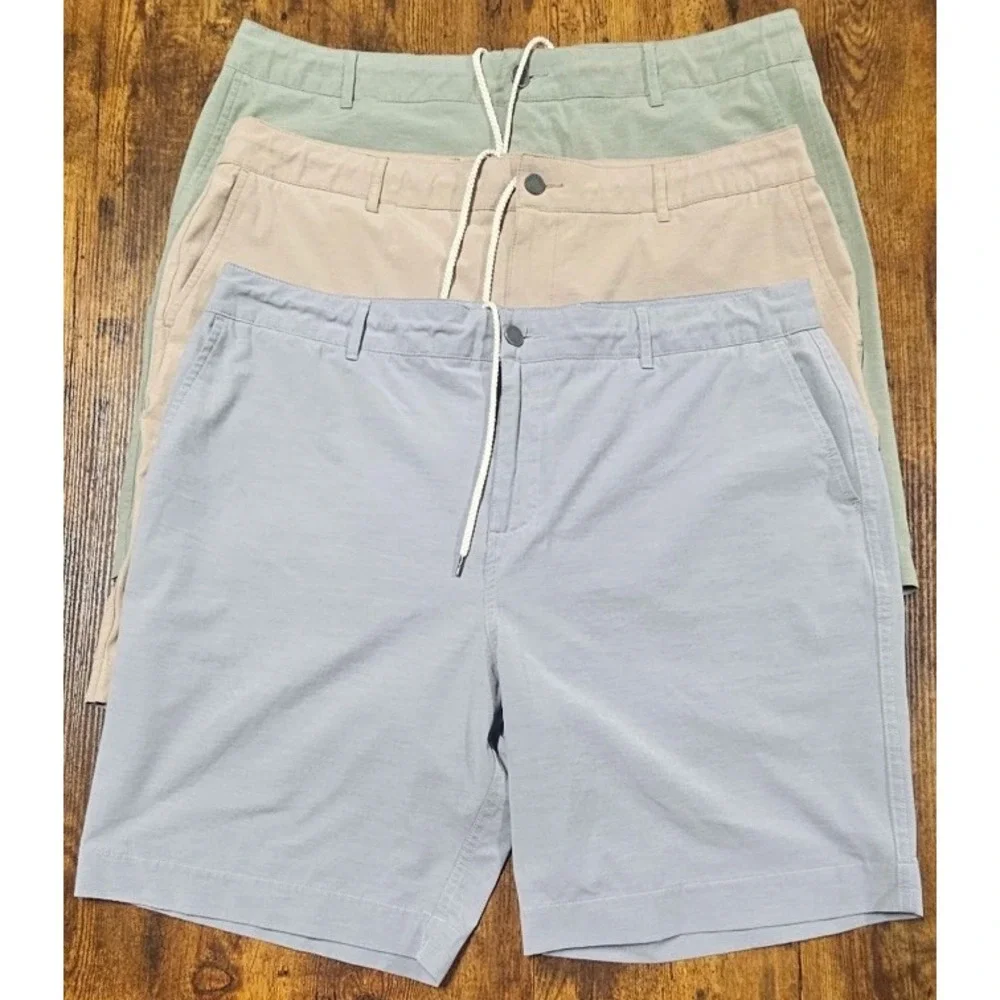 Faherty All Day Shorts Men's Size 38x9 Three Pack Green, Beige, Gray Scuffs